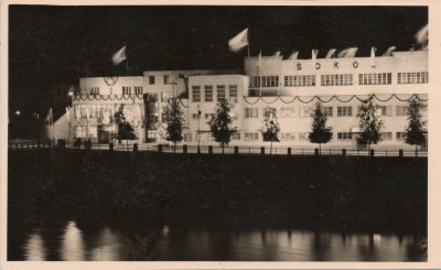 Sokol Přerov, sokolovna z roku 1936, foto ze župního sletu 1946 (Zdroj: archiv ČOS)